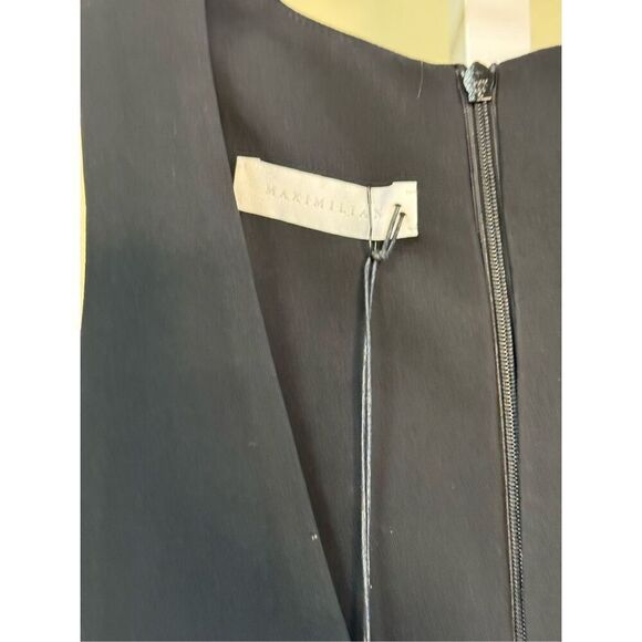 Maximilian NWT Streamline Sleeveless Midi Dress in Black Size 10 - Picture 9 of 11